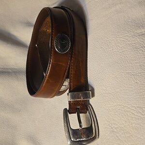 VTG PGA tour golfer brown leather belt 5 conchos 39" to 42" made in the USA